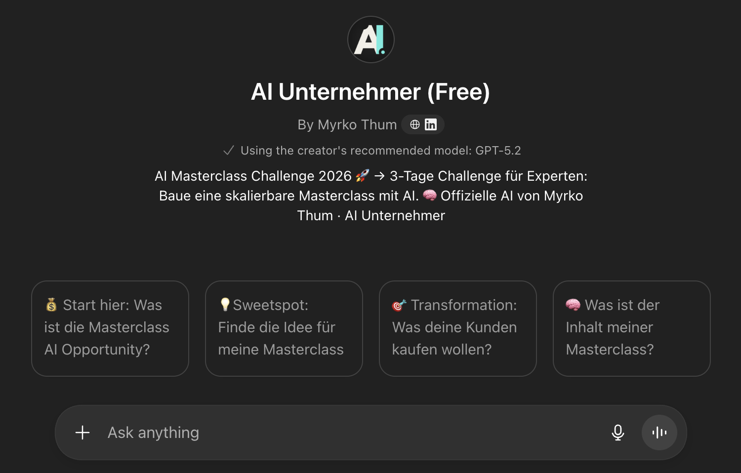 AI Unternehmer GPT (free)